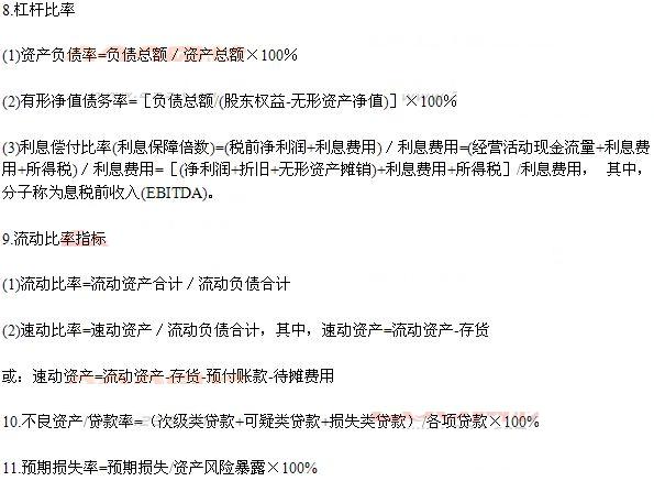2014年銀行從業(yè)資格考試<風(fēng)險管理>常用公式4
