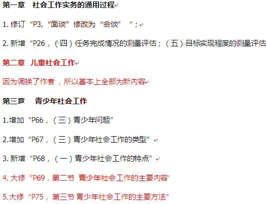 社工初級實(shí)務(wù)教材變化1