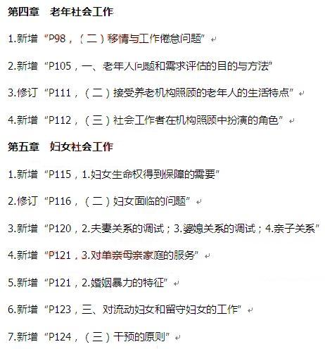 社工初級實(shí)務(wù)教材變化2